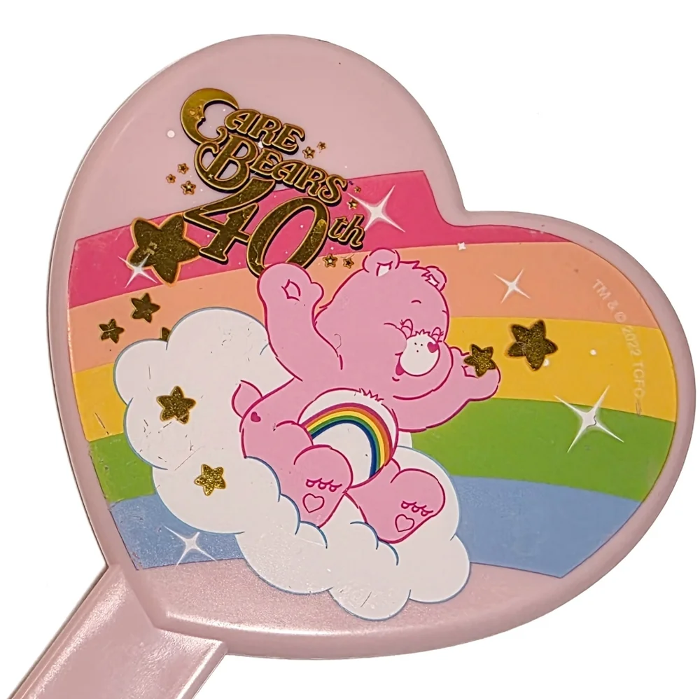Care Bears 40th Anniversary Pink Heart Limited Edition Handheld Makeup Mirror